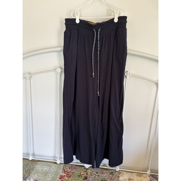 Anthropologie Navy Blue Pajama Pants Size Small wide leg lounge Saturday sunday - Picture 1 of 8